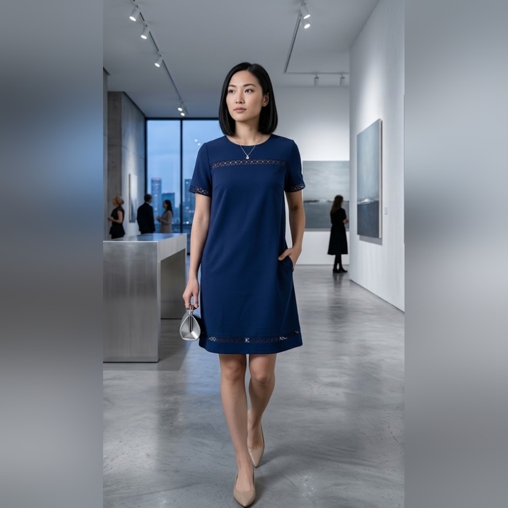 💙 Donna Ricco NY "Maia" Networking Overtime Shift Dress 💙 size 12